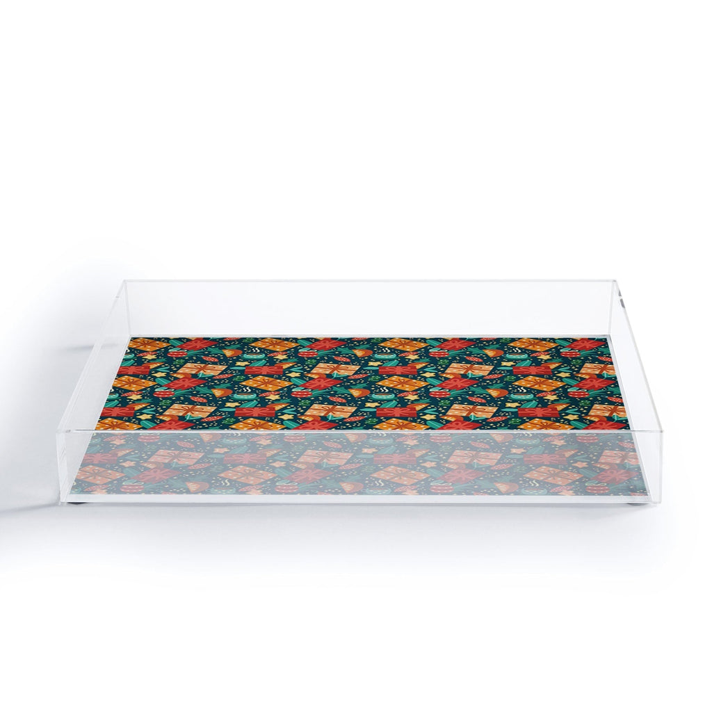 Valeria Frustaci Christmas pattern Acrylic Tray