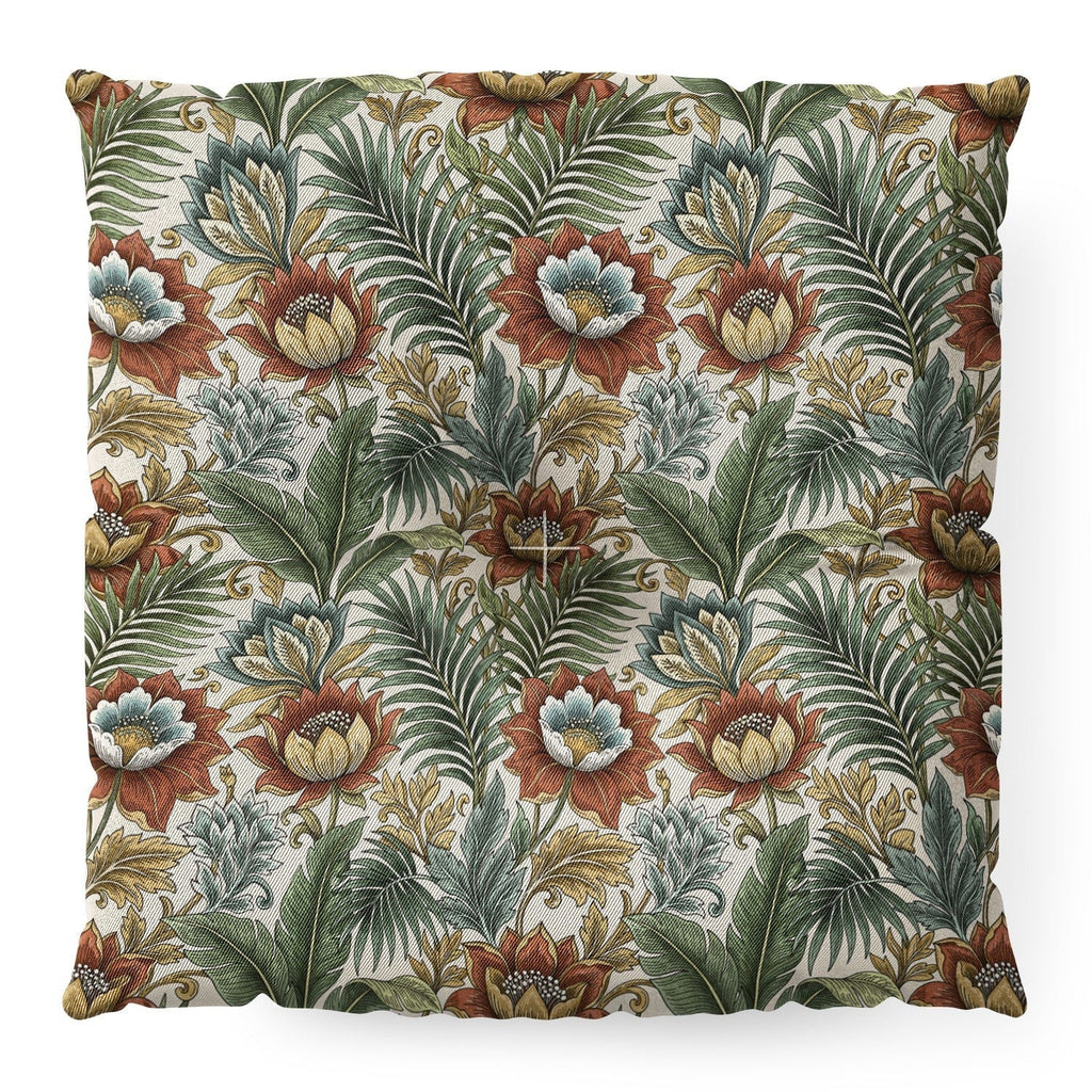 Marta Barragan Camarasa Retro Jungle Garden Floor Pillow Square