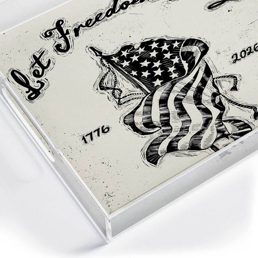 DENY Designs Let Freedom Ring Block Acrylic Tray