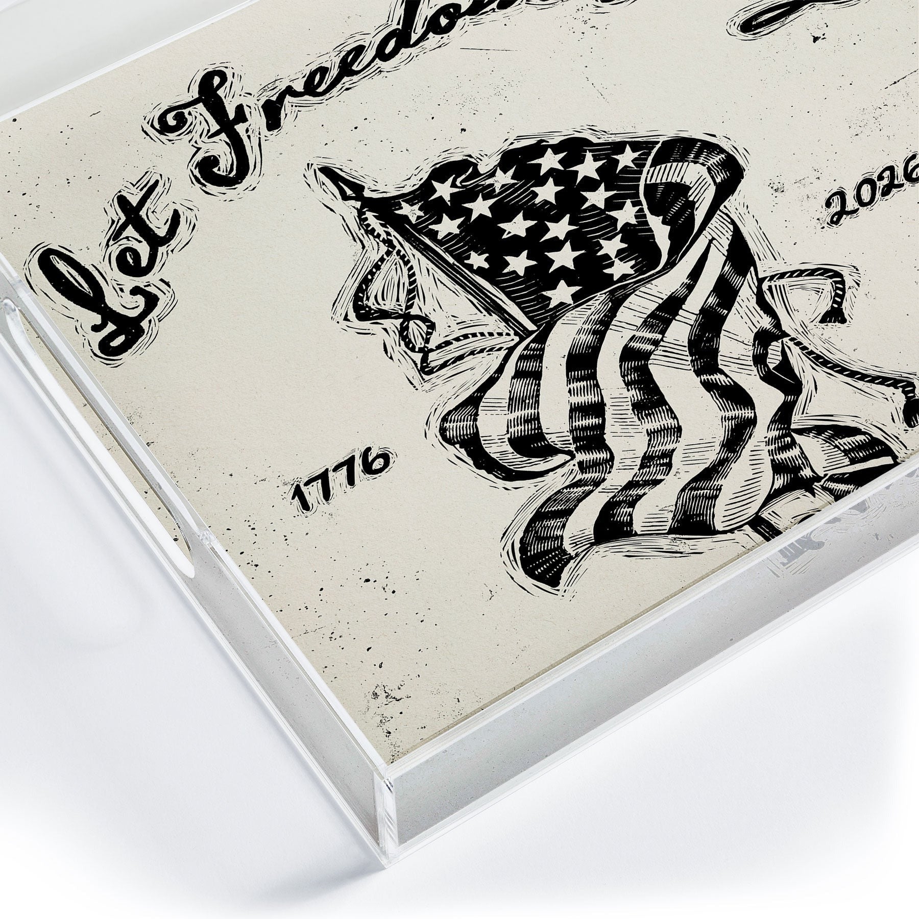 DENY Designs Let Freedom Ring Block Acrylic Tray