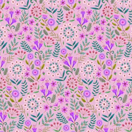 Pimlada Phuapradit Ditsy Purple Floral Half Drop Shower Curtain