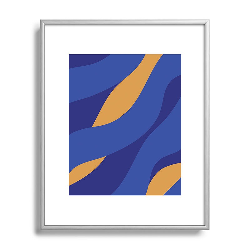 Camilla Foss Pebbles in Stream Metal Framed Art Print