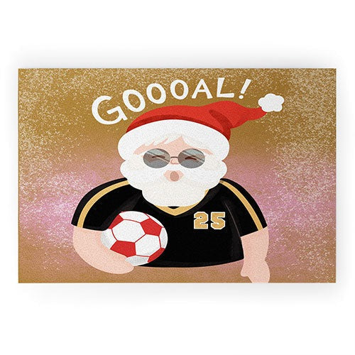 Design by Spark Sporty Soccer Santa Welcome Mat