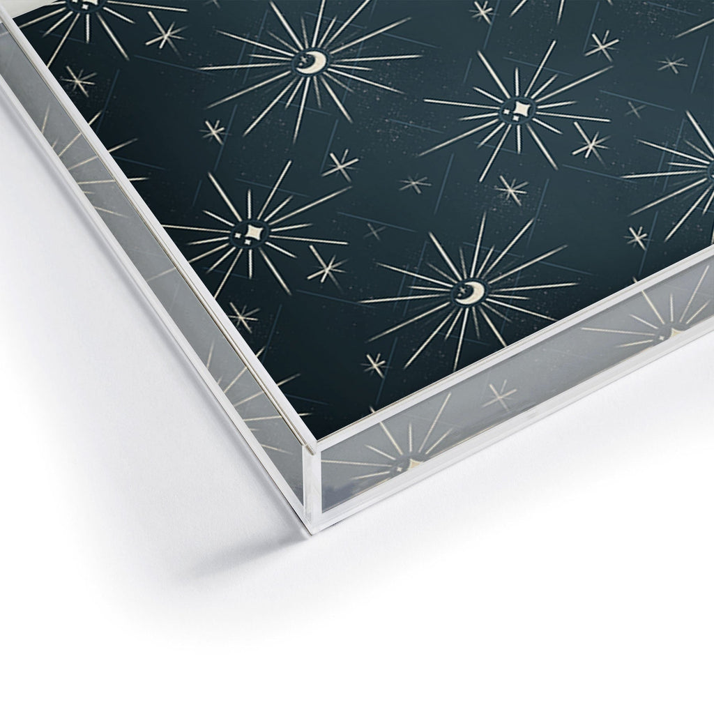 Little Om Pattern Little Moon navy Acrylic Tray