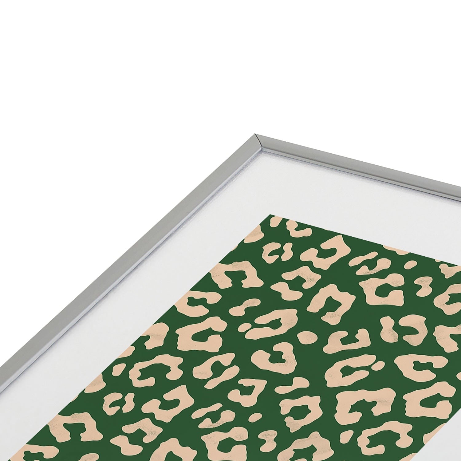 Avenie BR Cheetah Print In Green Metal Framed Art Print