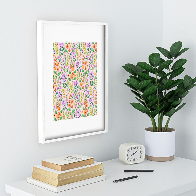Pimlada Phuapradit Ditsy Spring Floral Recessed Framing Rectangle