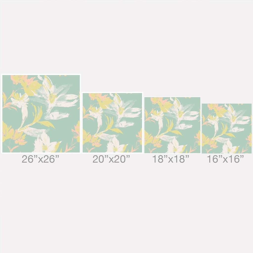 Gabriela Fuente Emma Floral Mint Outdoor Throw Pillow