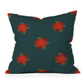 Design by Spark Poinsettia Florals Outdoor Throw Pillow