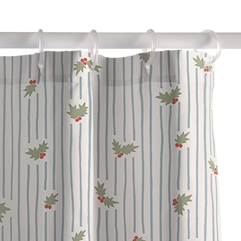 CoastL Studio Hand Drawn Holly Stripe Shower Curtain