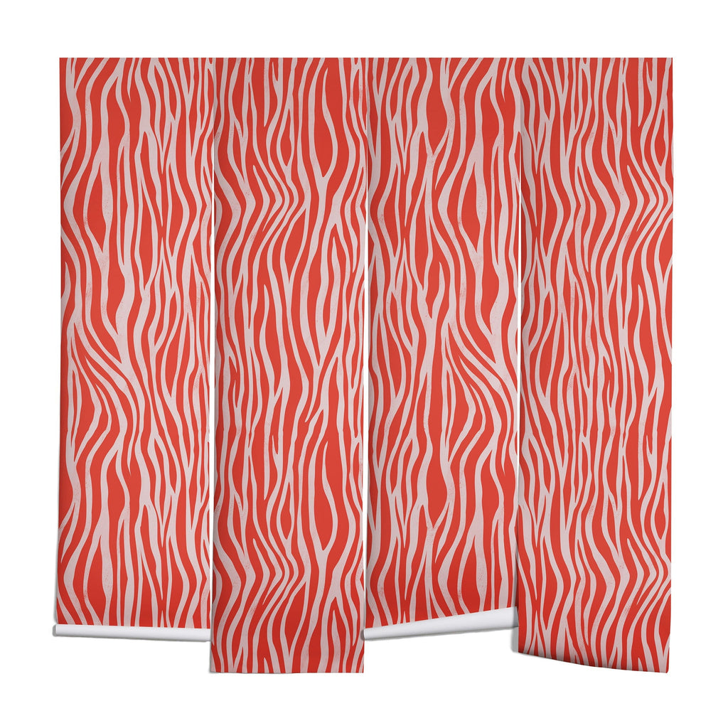 Avenie BR Red Zebra Stripe Wall Mural