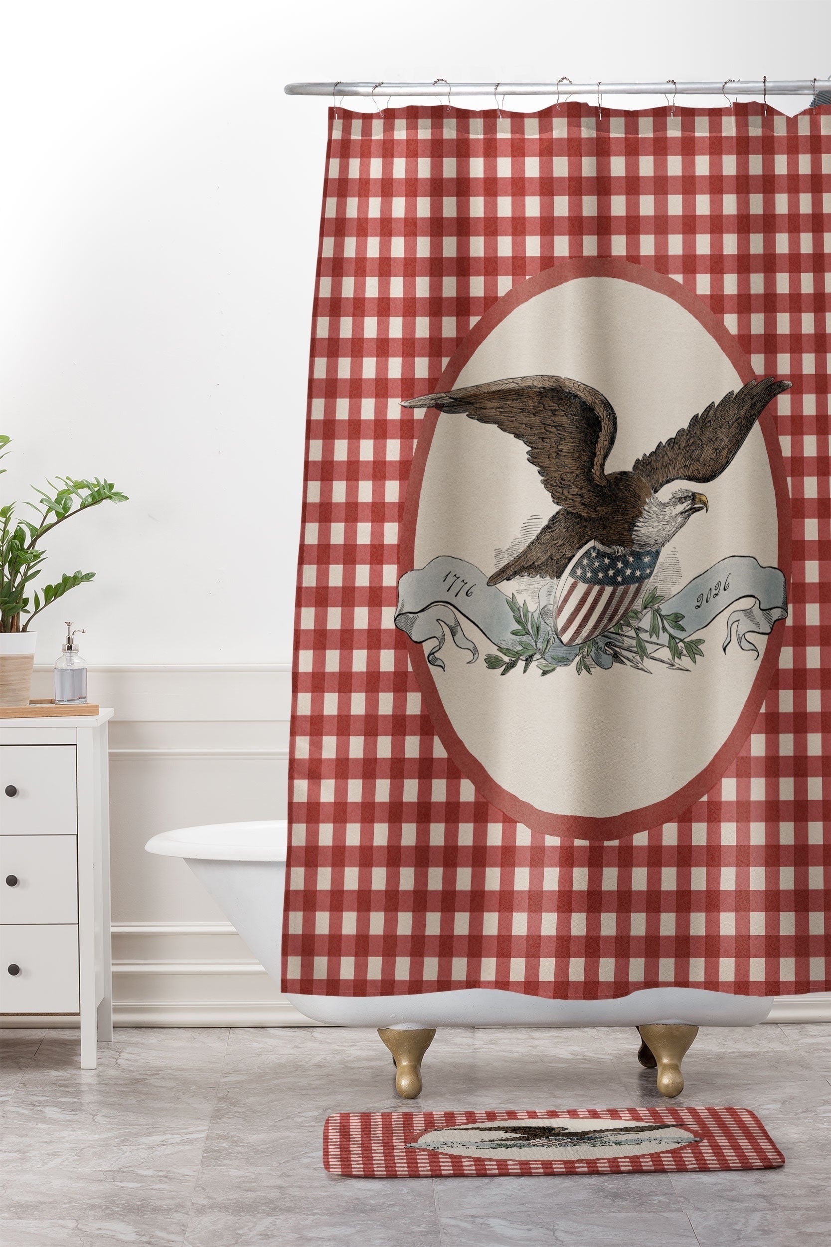 DENY Designs Gingham Eagle Memory Foam Bath Mat
