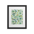Ninola Design Botanic Retreat Loose Botanical Leaves Watercolor Green Framed Art Print