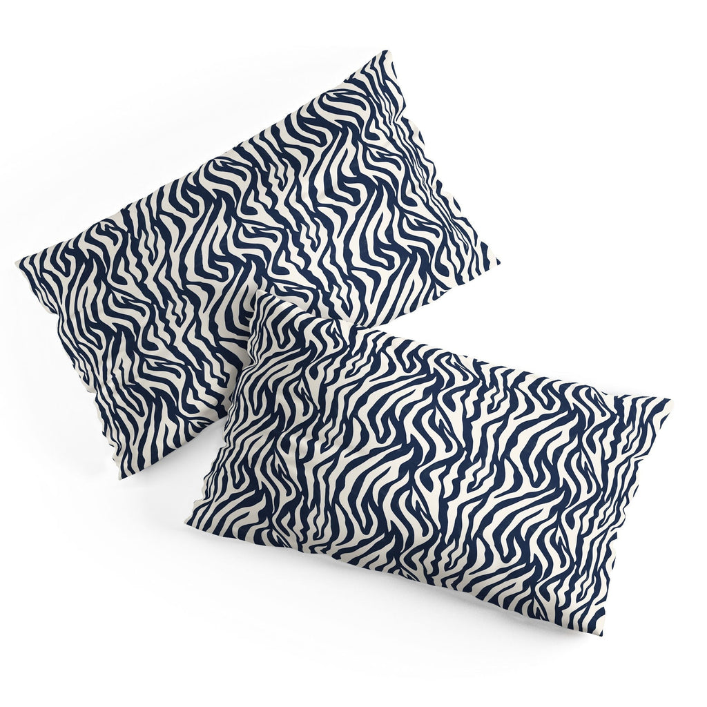 Avenie BR Navy Tiger Stripes Pillow Shams