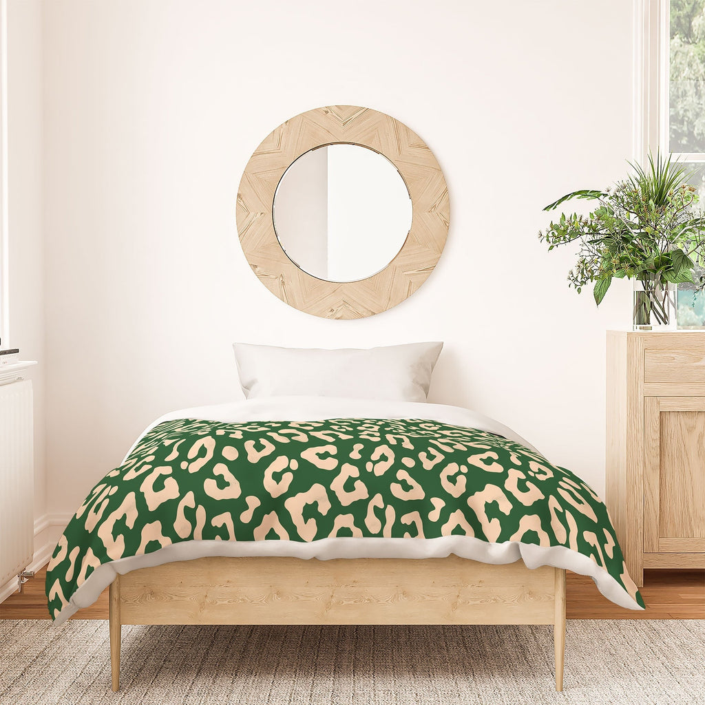 Avenie BR Cheetah Print In Green Duvet Cover