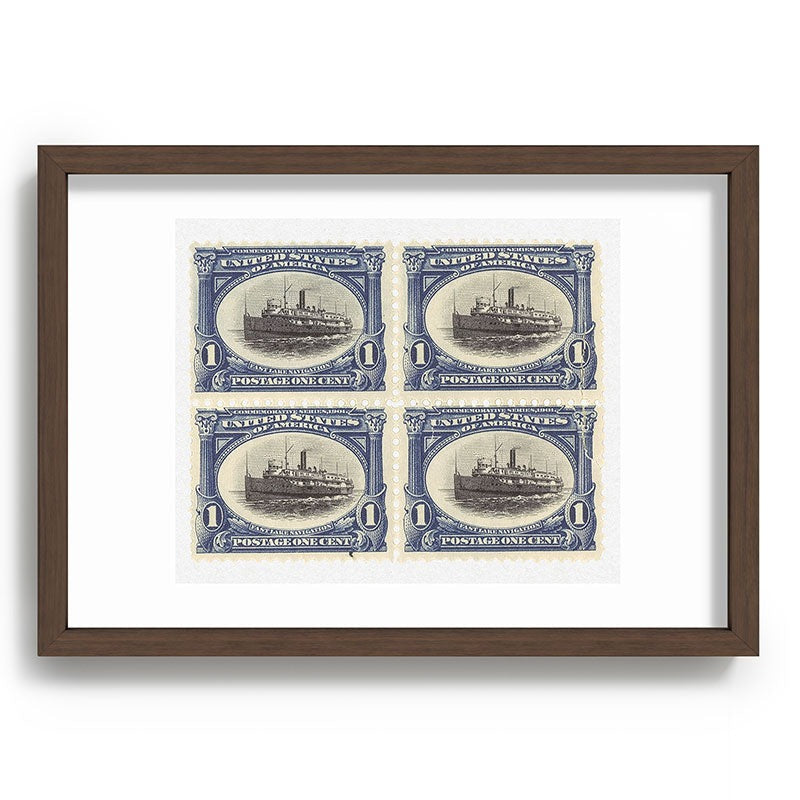 DENY Designs 1901 1c Fast Lake Navigation Stamps Recessed Framing Rectangle