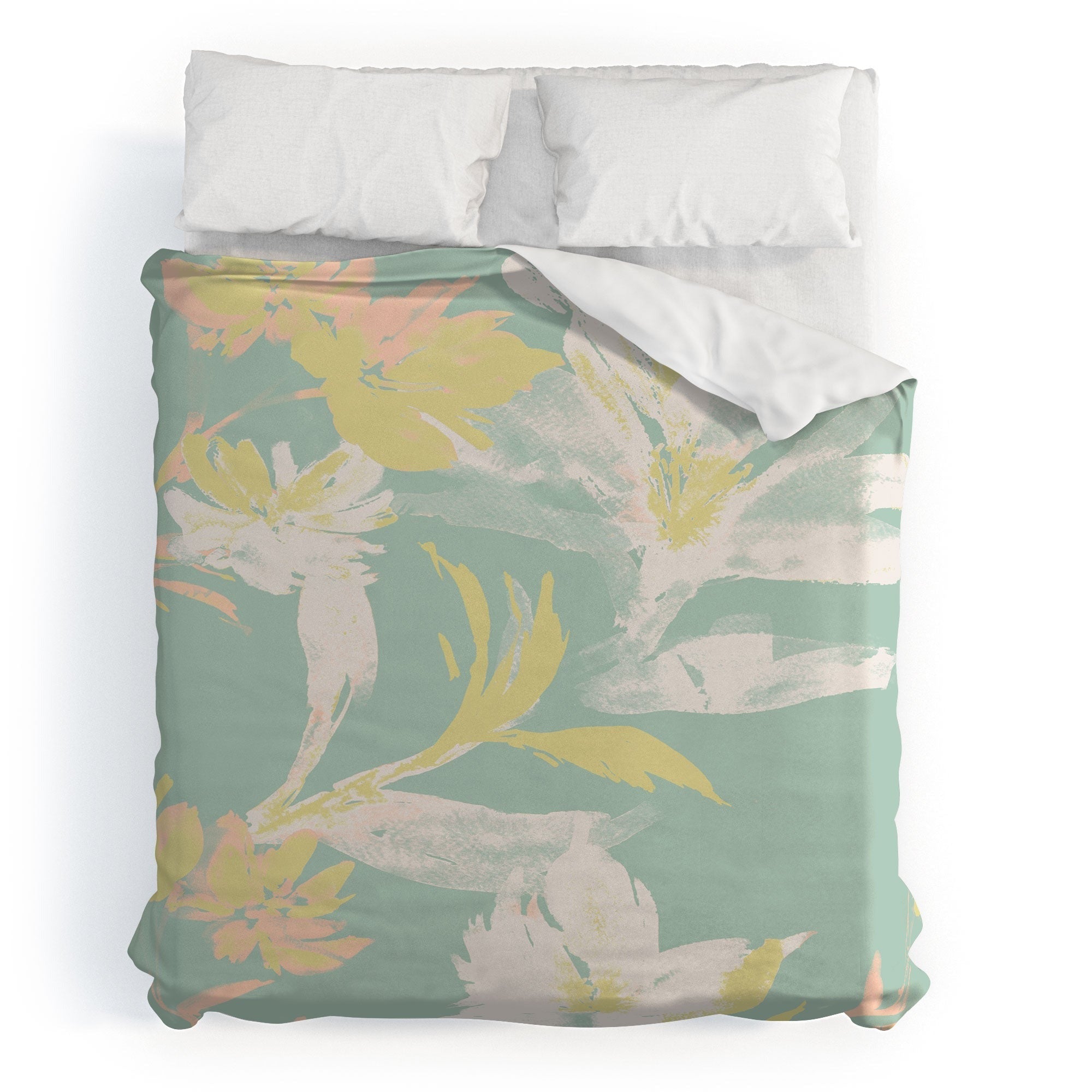 Gabriela Fuente Emma Floral Mint Duvet Cover