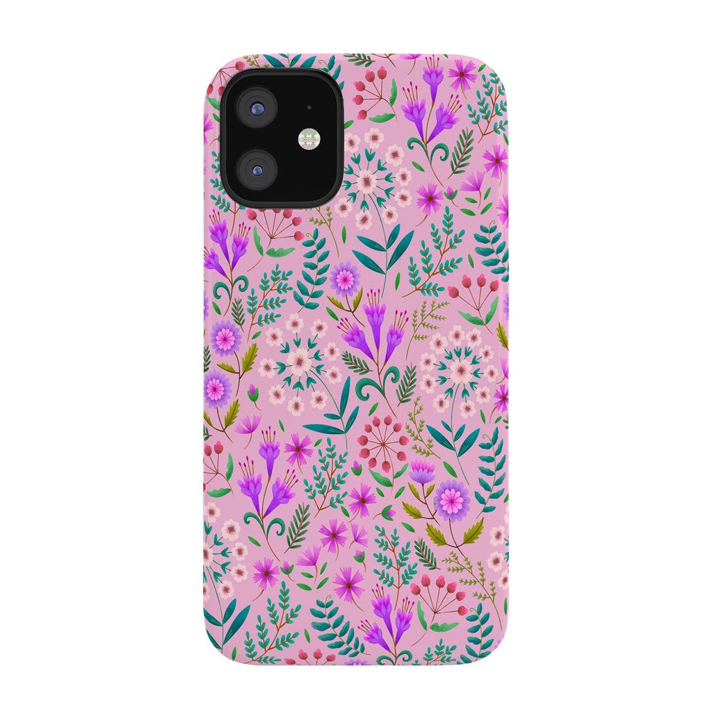 Pimlada Phuapradit Ditsy Purple Floral Half Drop Phone Case