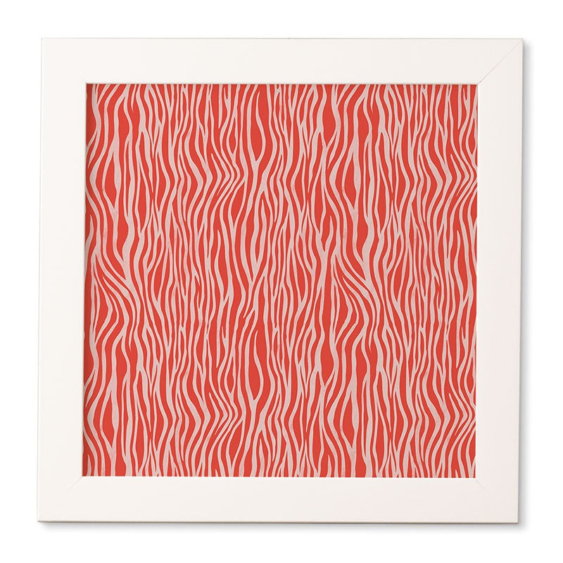 Avenie BR Red Zebra Stripe Framed Wall Art