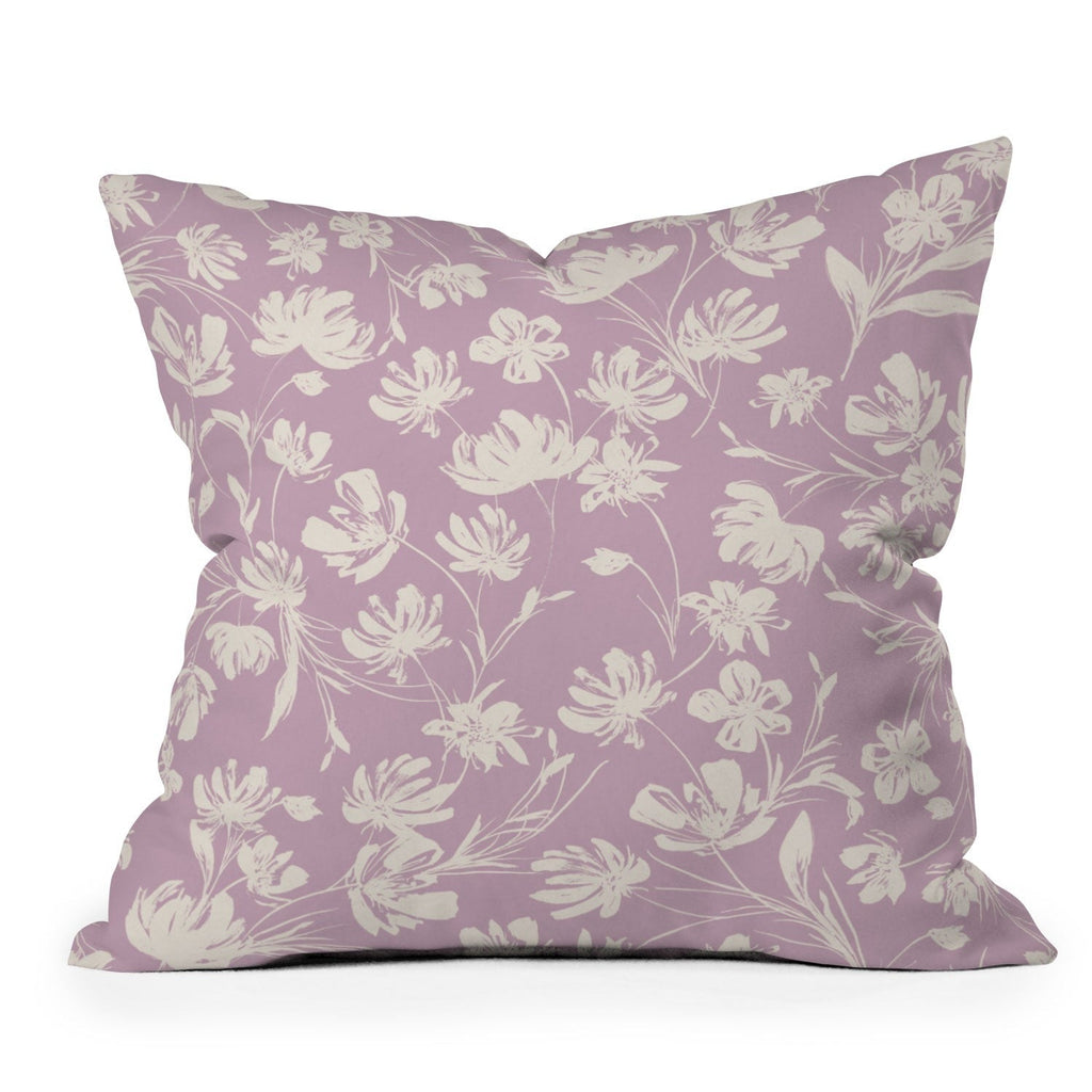 Gabriela Fuente Martine Lilac Outdoor Throw Pillow