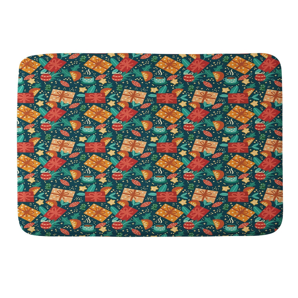 Valeria Frustaci Christmas pattern Memory Foam Bath Mat