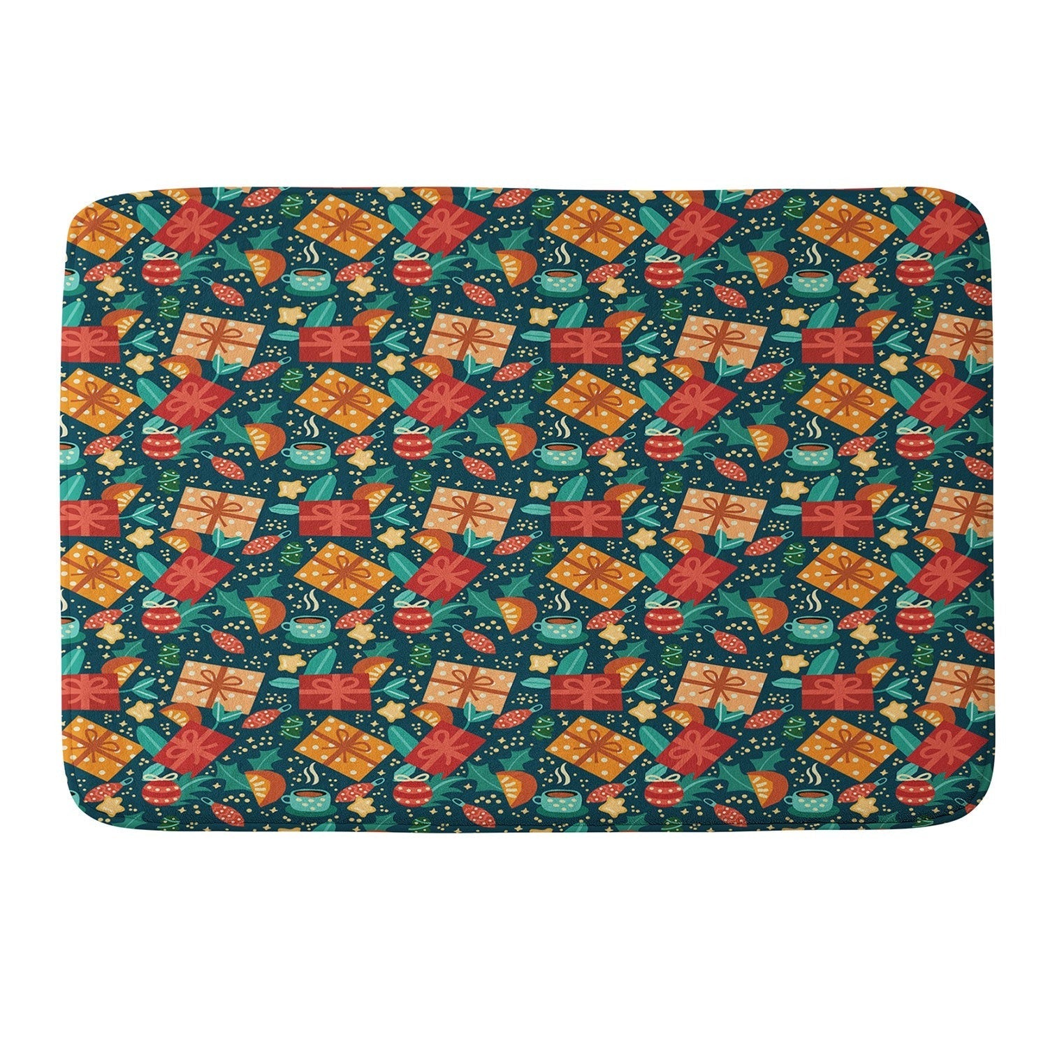 Valeria Frustaci Christmas pattern Memory Foam Bath Mat