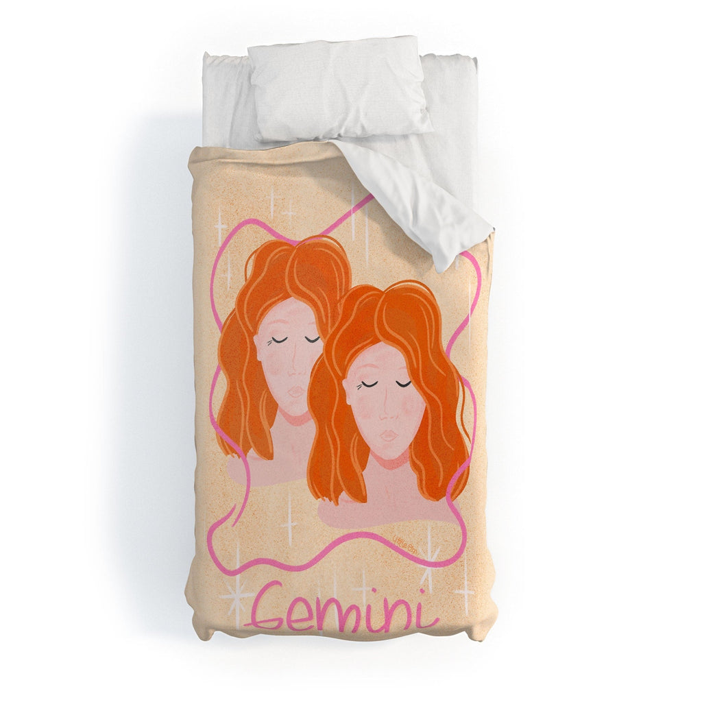 Little Om Zodiac Signs Gemini Duvet Cover