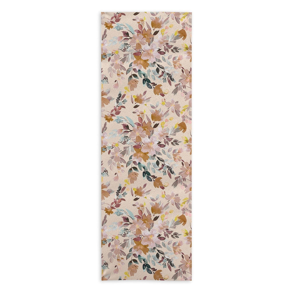Ninola Design Botanic Retreat Floral Oleander Whimsical Soft Pink Yoga Towel