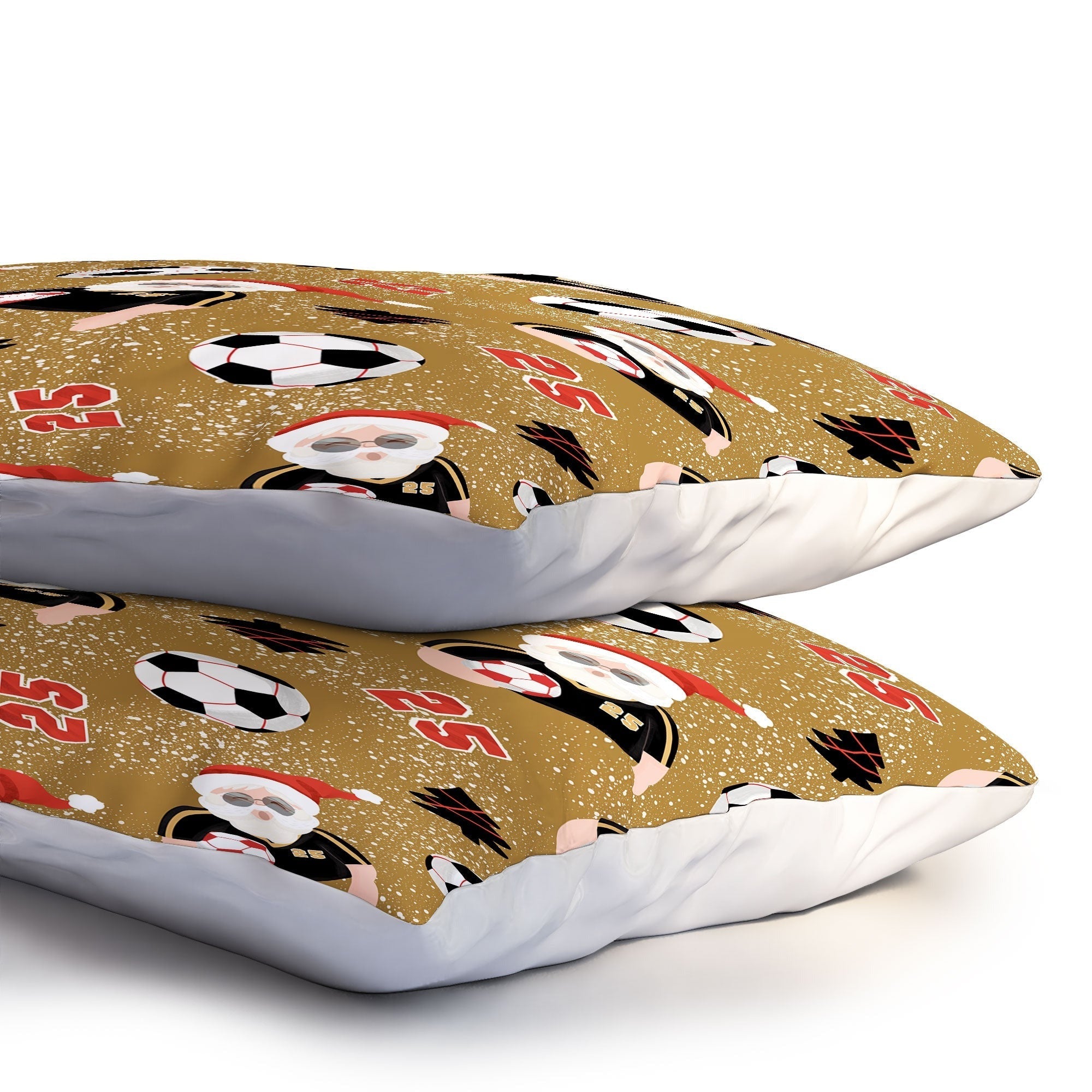 Design by Spark Sporty Soccer Santa Holiday Pillow Shams
