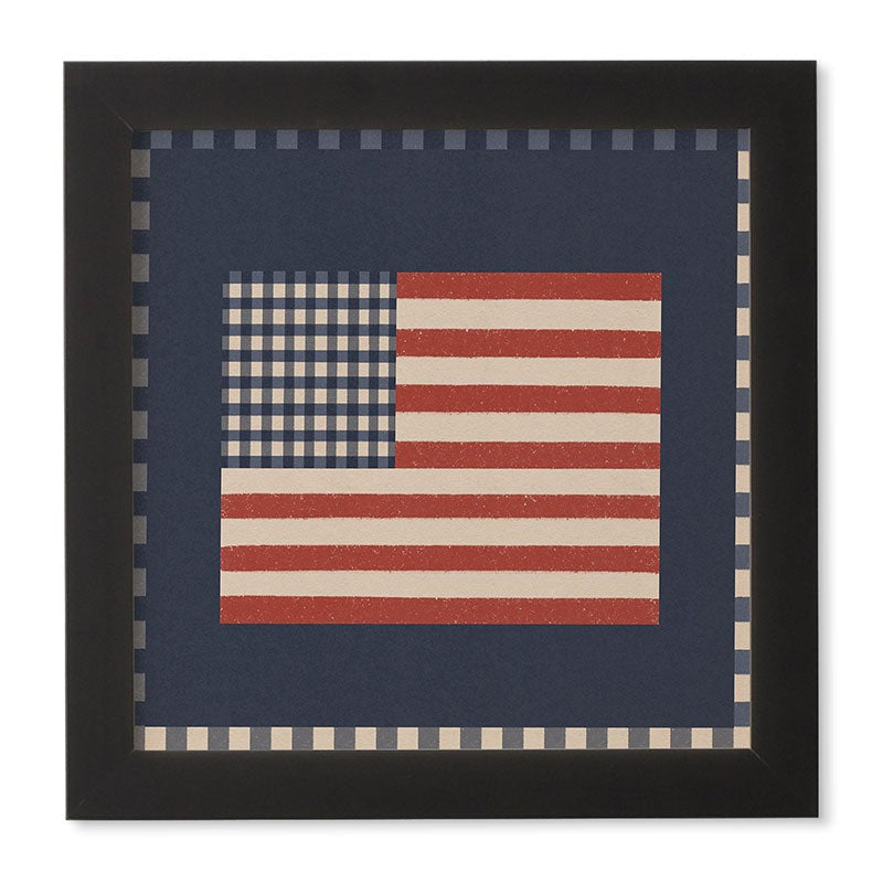 DENY Designs Gingham Flag Framed Wall Art