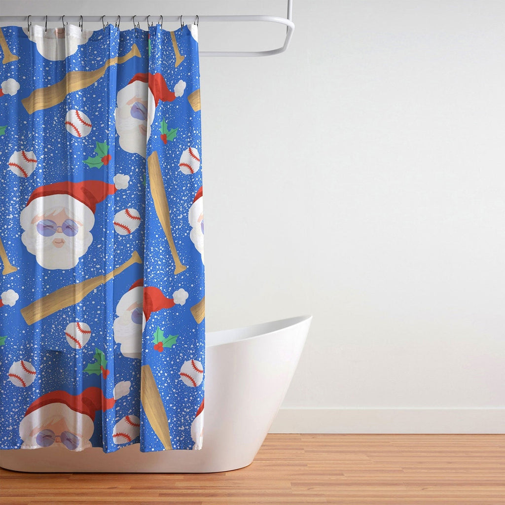 Design by Spark Sporty Baseball Santa Shower Curtain