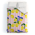 Design by Spark Zesty Lemons and Stripes Comforter