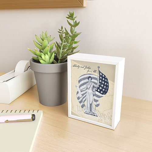 DENY Designs Liberty and Justice Woman Framed Mini Art Print