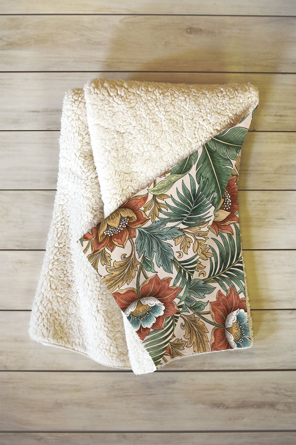 Marta Barragan Camarasa Retro Jungle Garden Fleece Throw Blanket