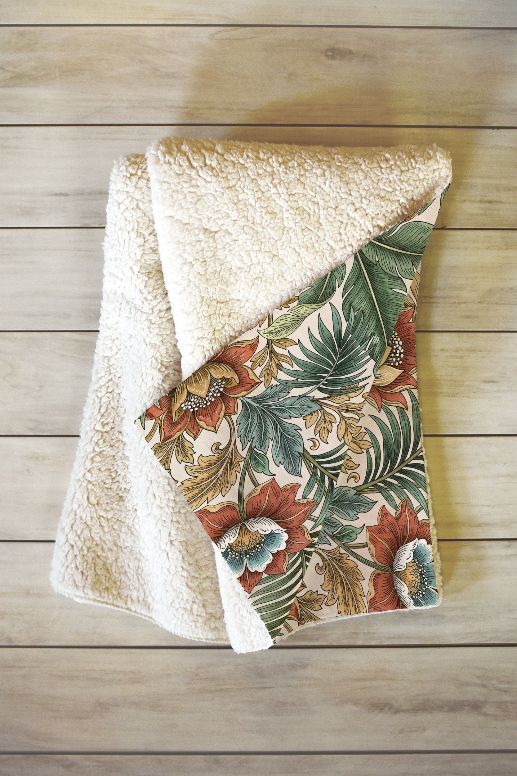 Marta Barragan Camarasa Retro Jungle Garden Fleece Throw Blanket