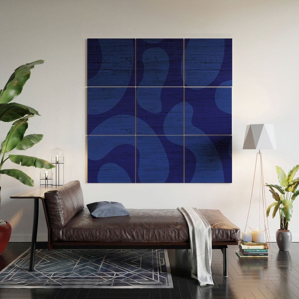 Camilla Foss Blue Pebble Wood Wall Mural