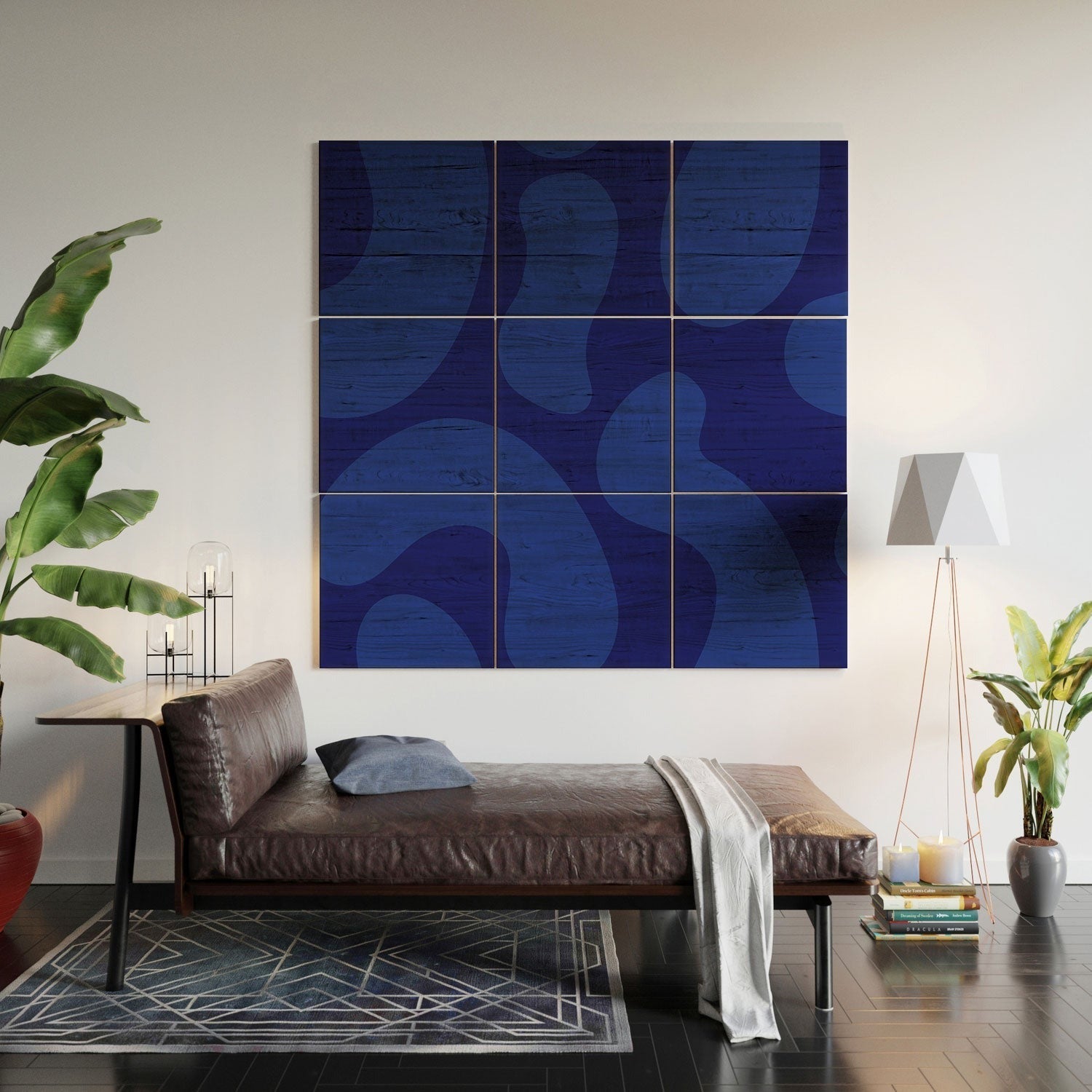 Camilla Foss Blue Pebble Wood Wall Mural