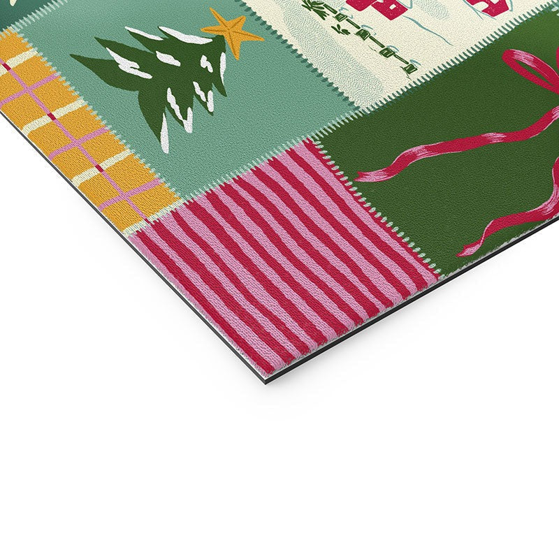 LouBruzzoni Cozy Christmas Patchwork Welcome Mat