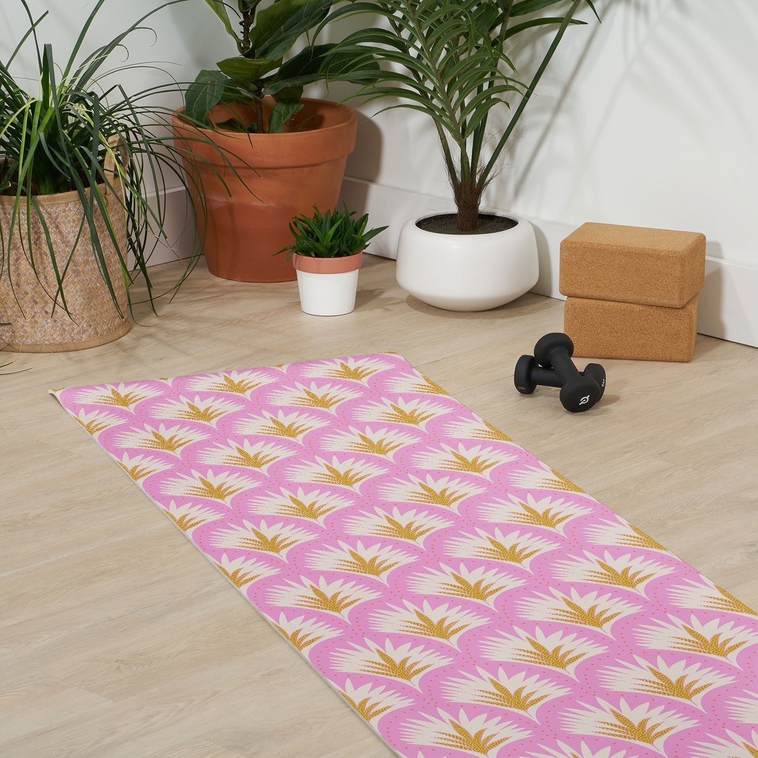 Jennifer Labre Pink Palmetto Yoga Mat