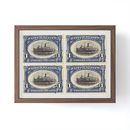 DENY Designs 1901 1c Fast Lake Navigation Stamps Framed Mini Art Print
