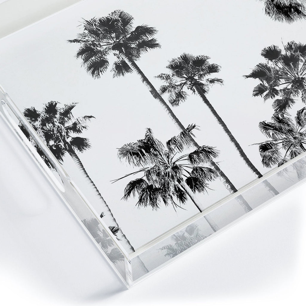Gal Design Black And White Palms Acrylic Tray