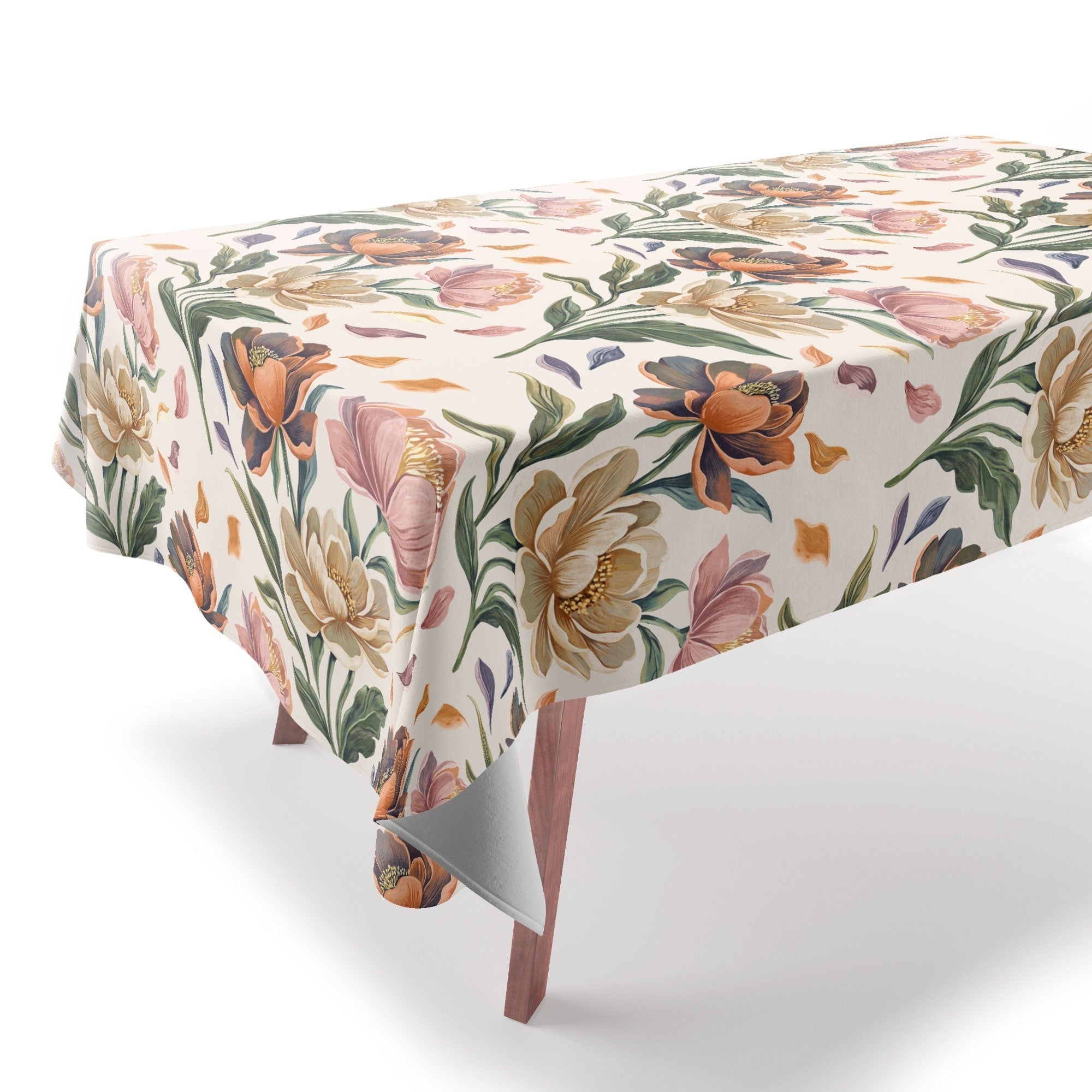 Marta Barragan Camarasa Hand Painted Peony Florals Tablecloth