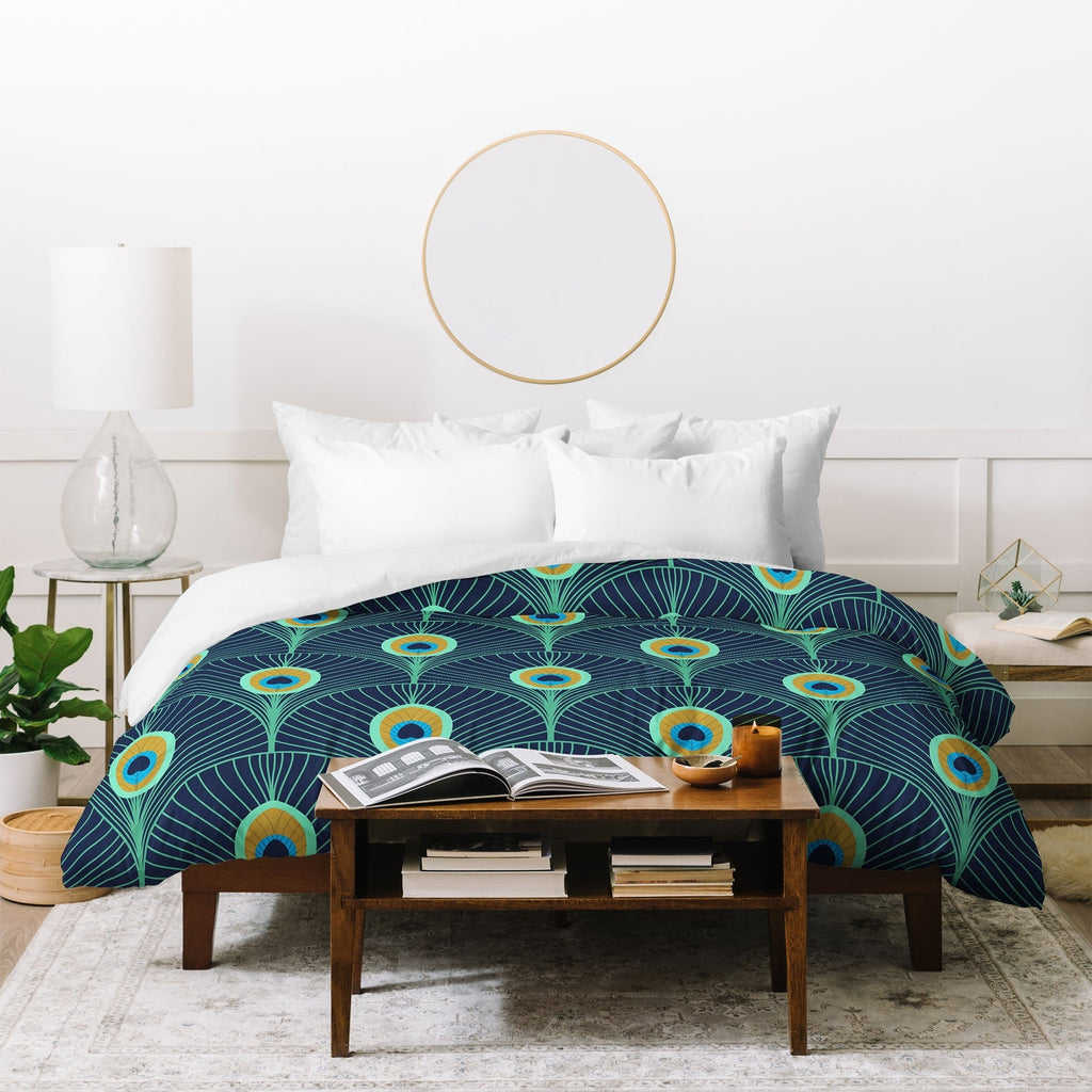 Design by Spark Peacock Deco Feathers Duvet Cover