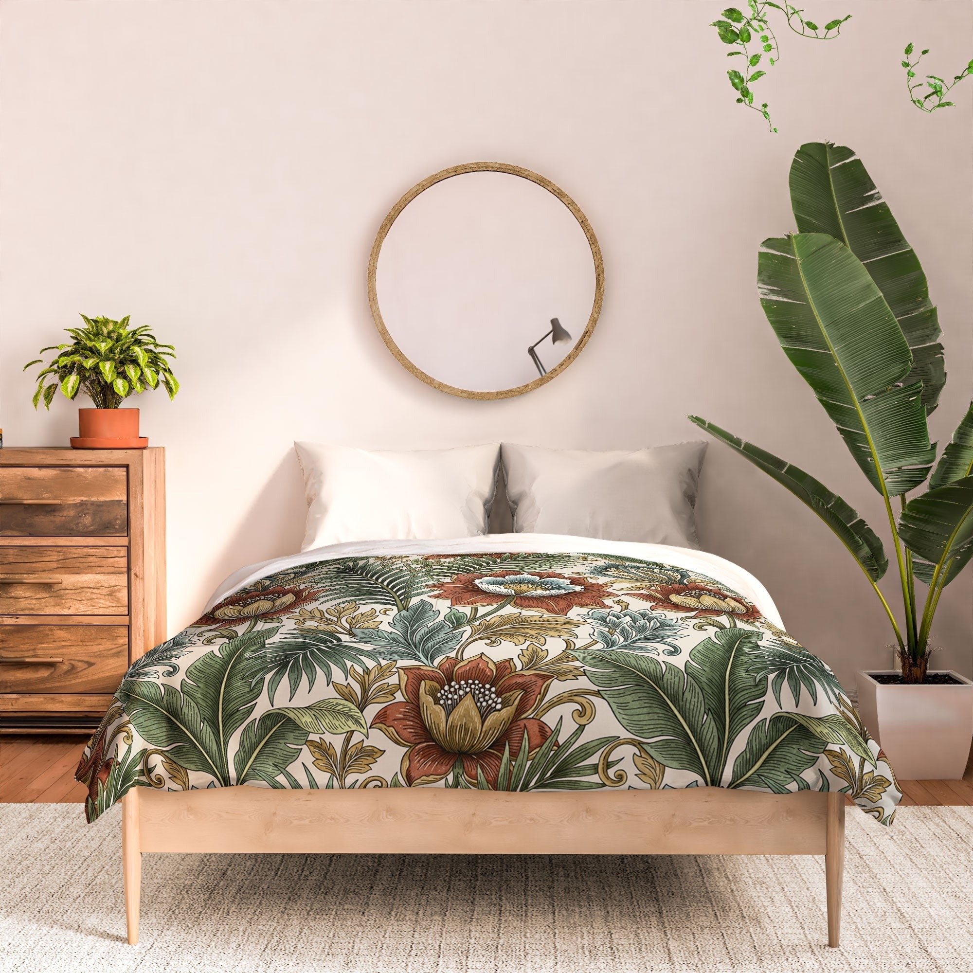 Marta Barragan Camarasa Retro Jungle Garden Comforter