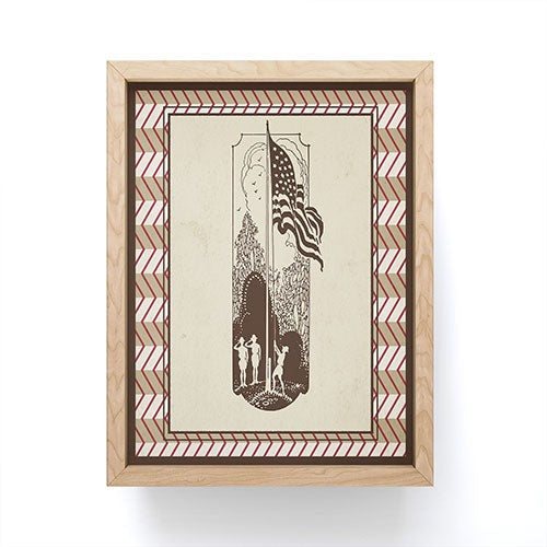 DENY Designs Flag Raisers Striped Square Framed Mini Art Print