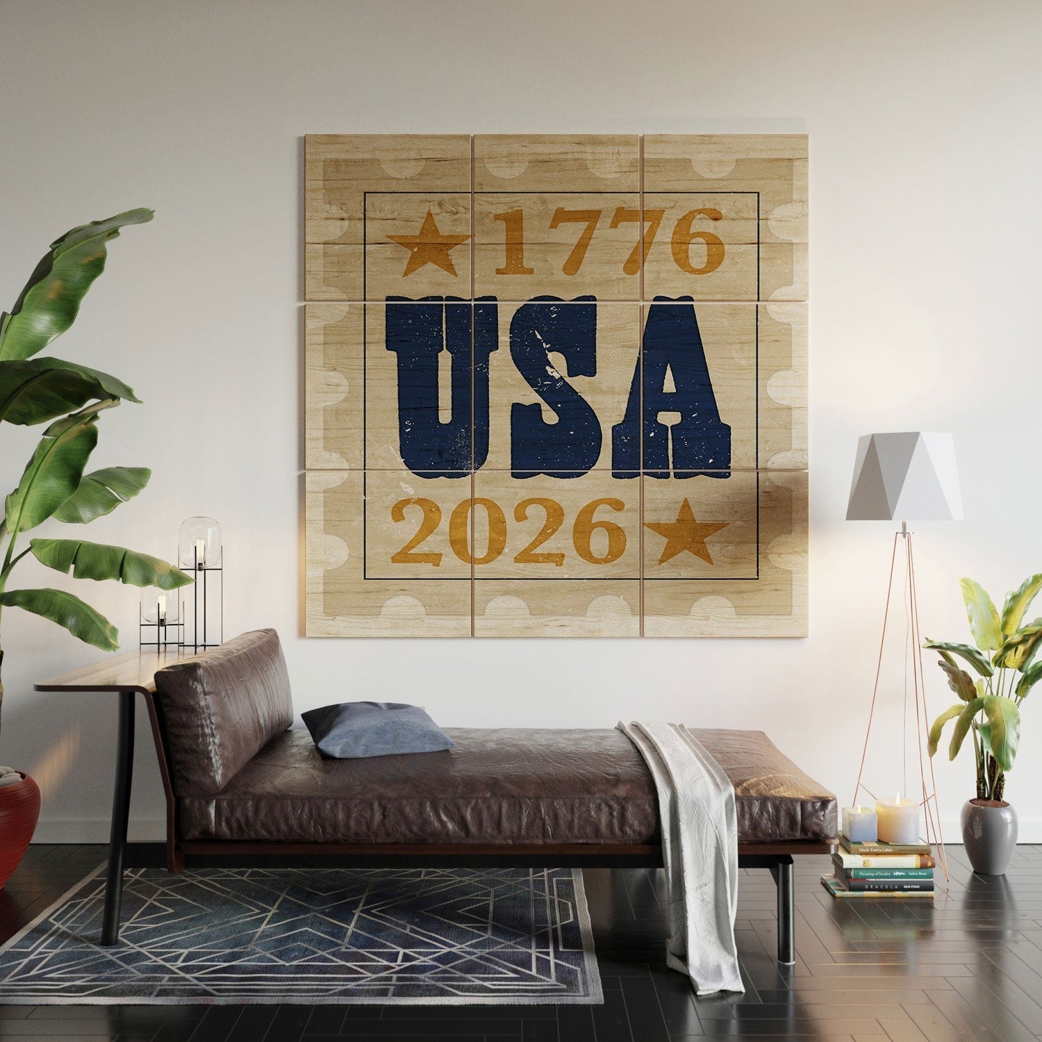 DENY Designs USA Stamp Wood Wall Mural