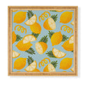 Jessica Molina Lemon Pattern on Sky Blue Framed Wall Art