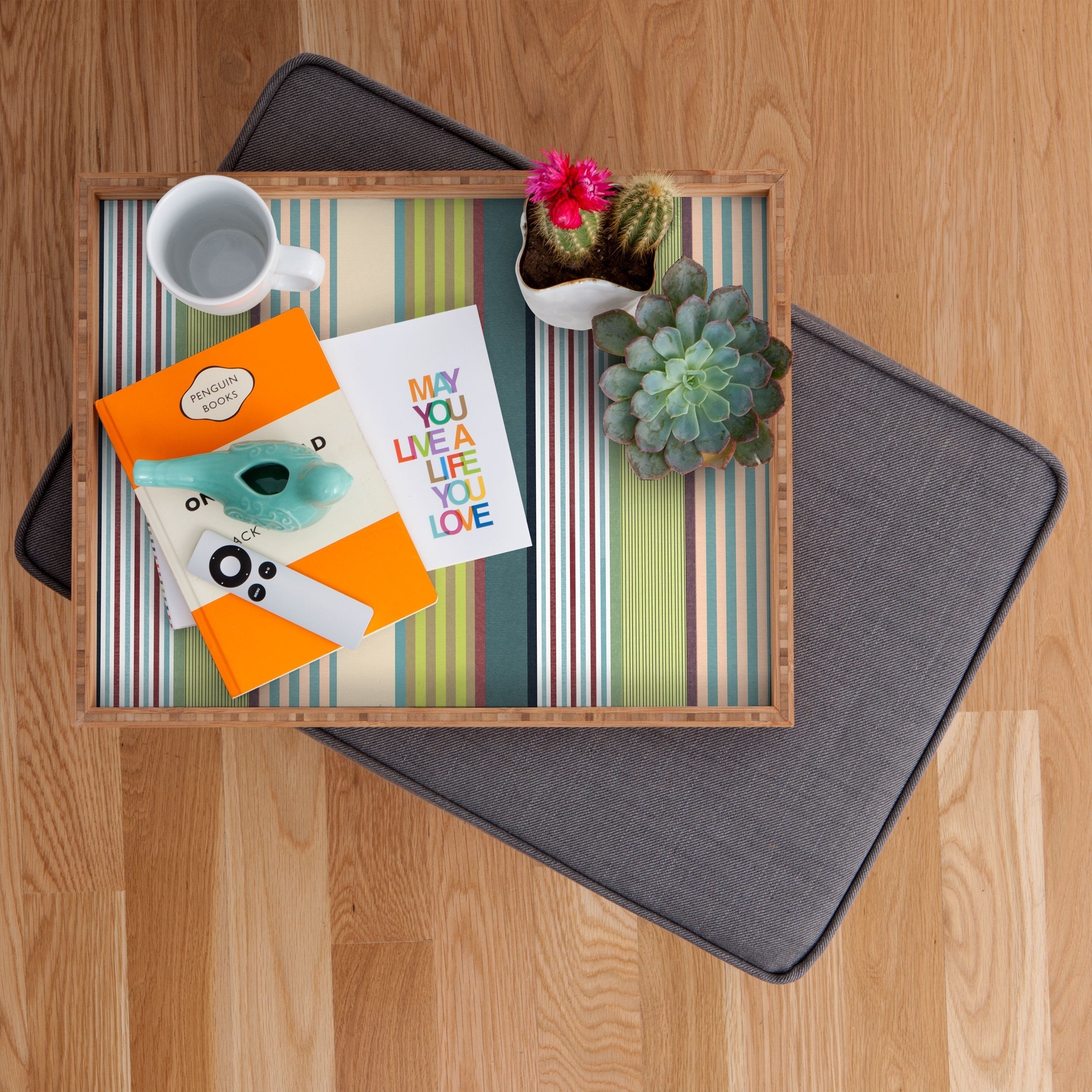 Marta Barragan Camarasa Colorful Stripe Delight Rectangular Tray