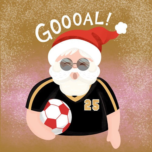 Design by Spark Sporty Soccer Santa Shower Curtain