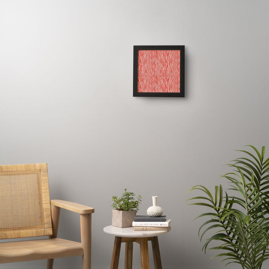 Avenie BR Red Zebra Stripe Framed Wall Art