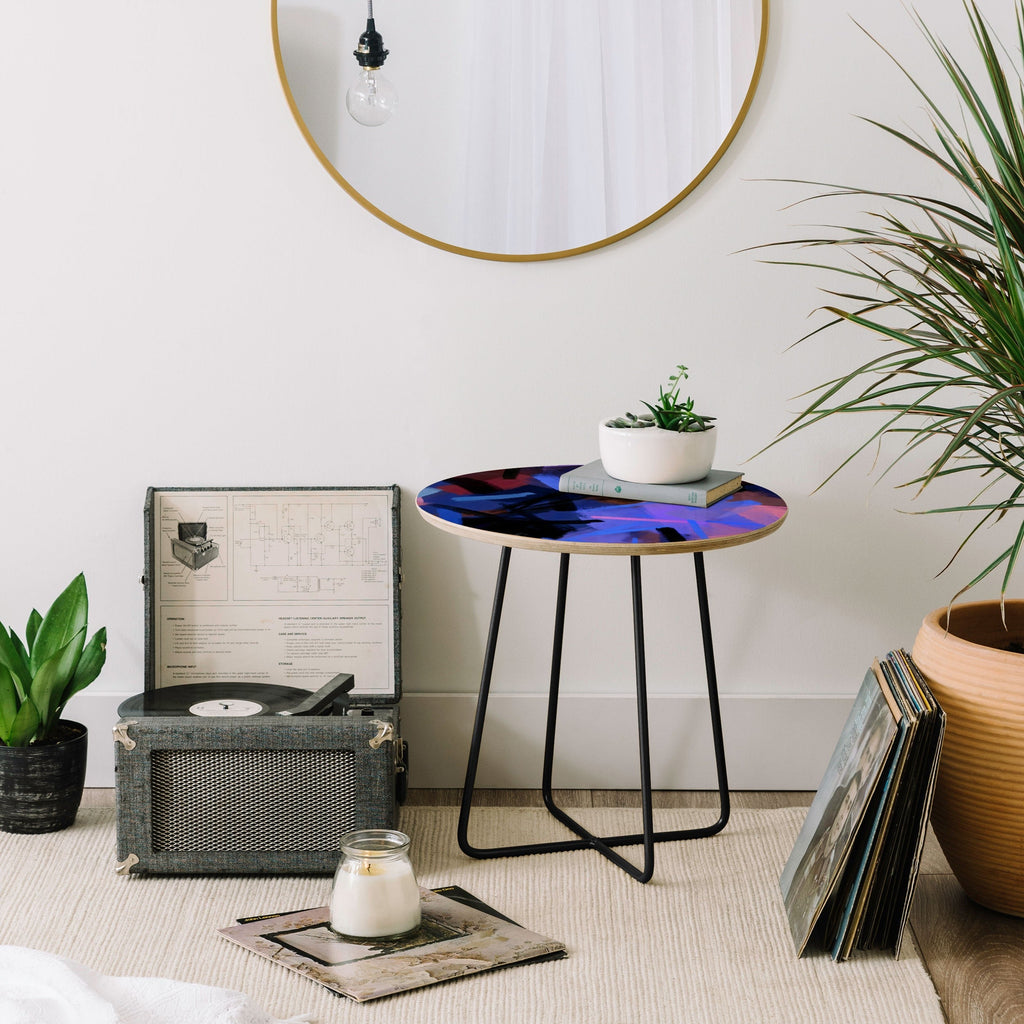 83 Oranges Midnight Sparks Round Side Table